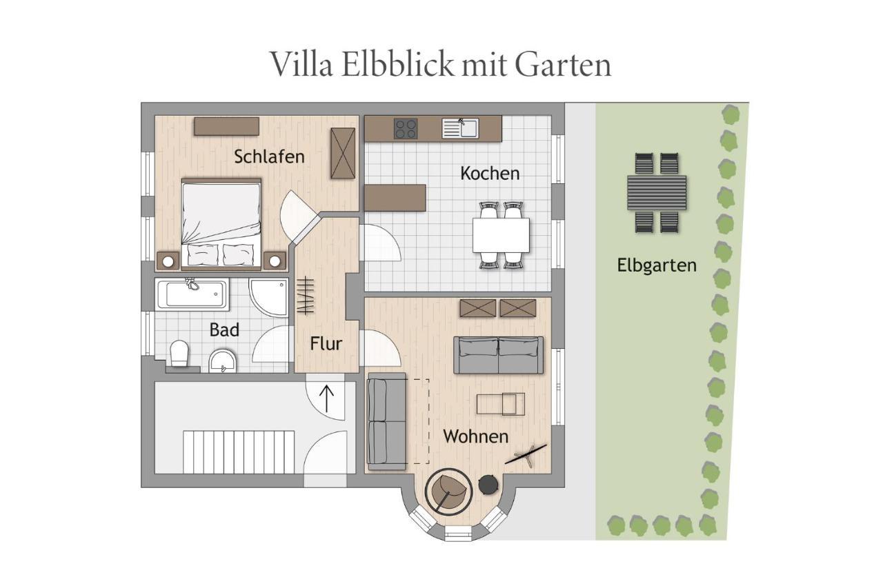 Elbblick Mit Garten Appartement *